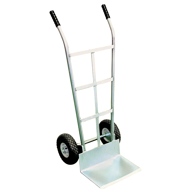 "NZ Made 250kg SM Series hand truck with a straight back and solid rubber wheels for heavy-duty commercial use."